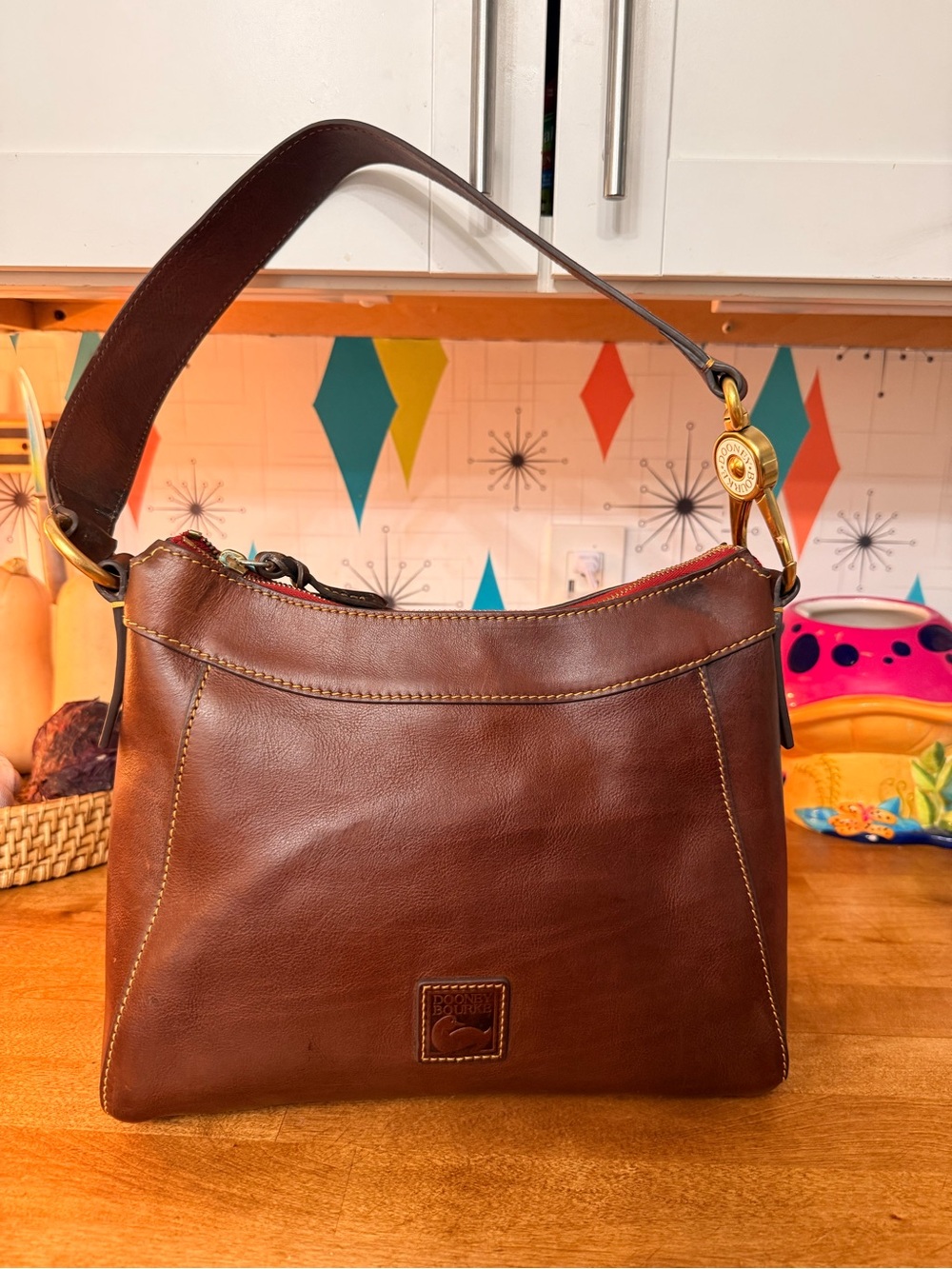 Dooney & Burke Large Cassidy Florentine Italian Vacchetta Leather